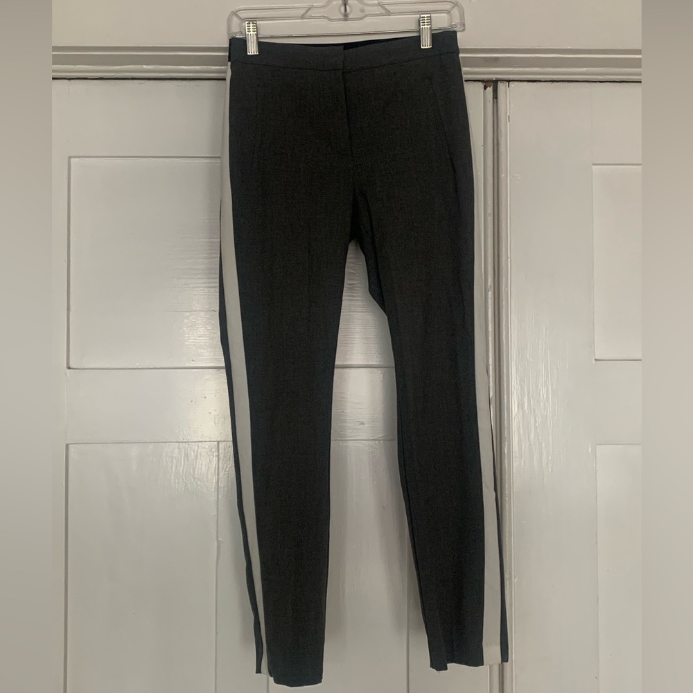 Zara straight leg trousers with stripe detail.